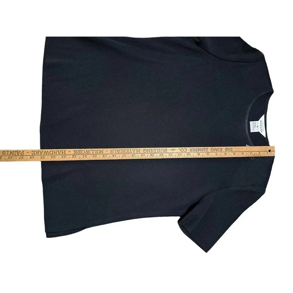 Exclusively Misook Women's Black Short Sleeve Round Neck Pullover T-Shirt Size M - Picture 3 of 4